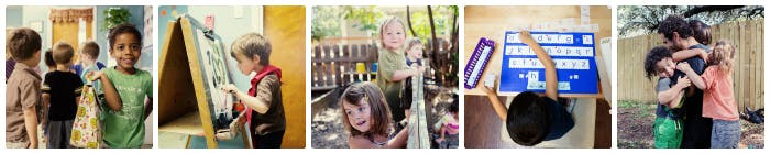 Multiple children engaged in various activities