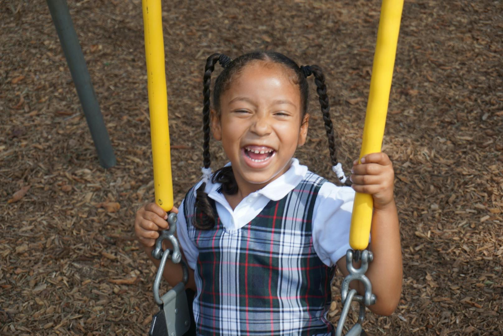 Child on a swing