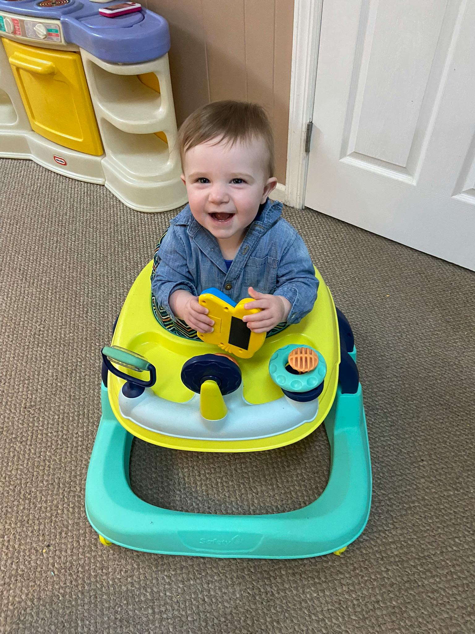 Child in a baby walker