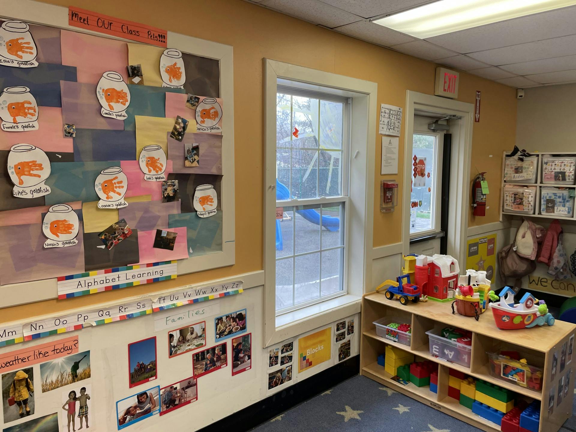 Classroom wall with 