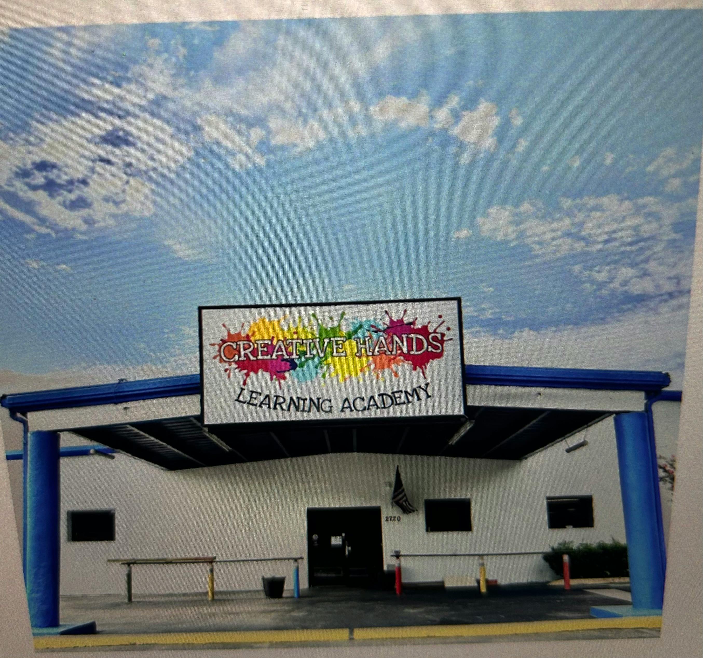 Creative Hands Learning Academy sign on a building