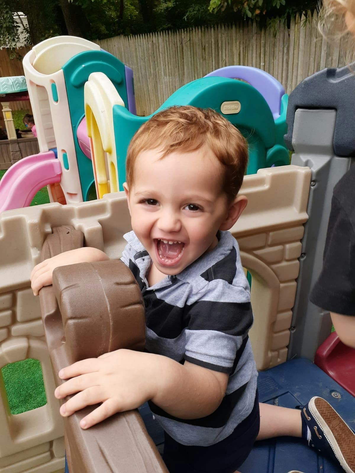 Child on a playground structure