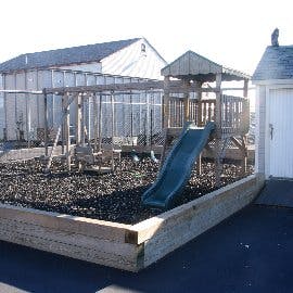 Playground with slide and swings