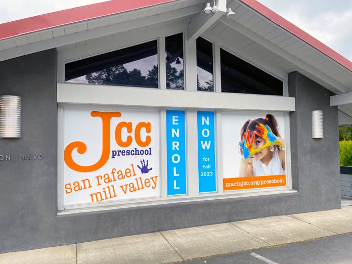 JCC preschool San Rafael Mill Valley sign on a building
