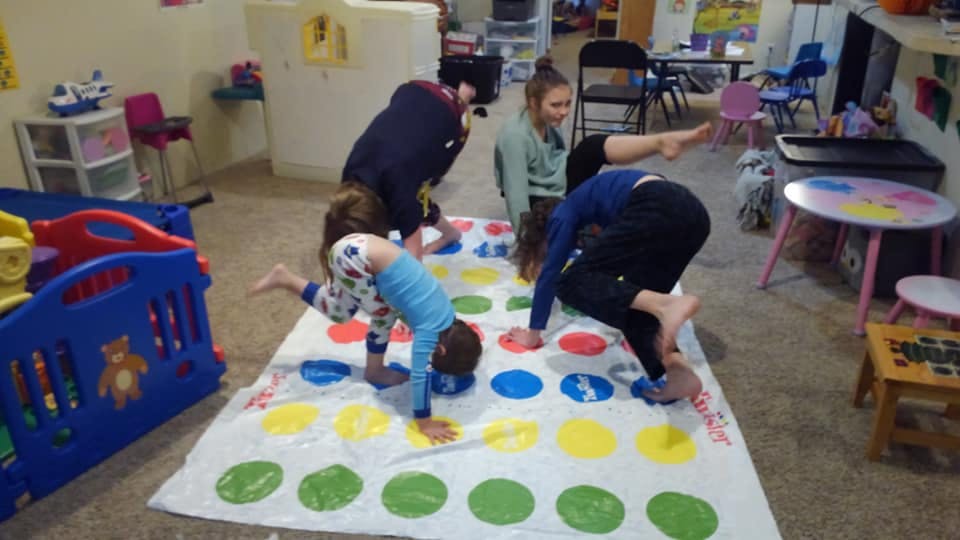 Children playing Twister