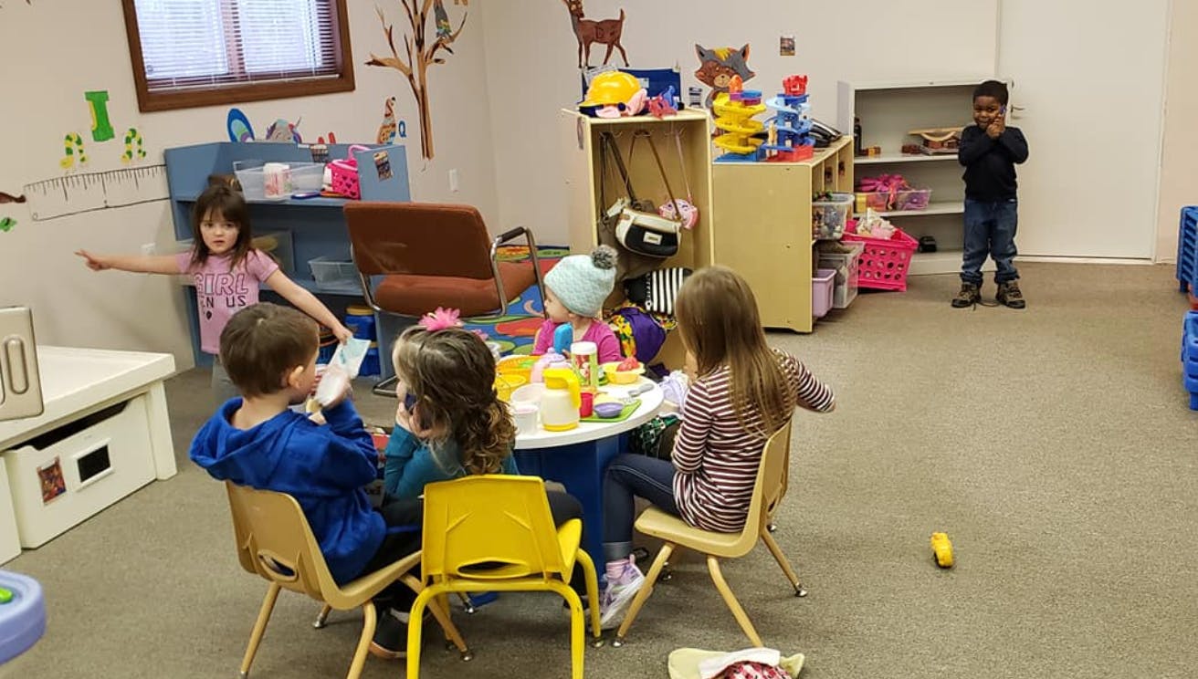 Children playing in a room