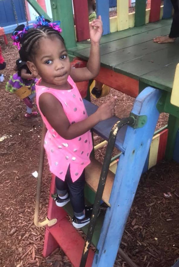 Child on a playground structure