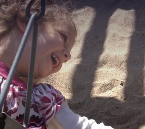 Child on a swing
