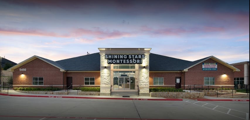 Shining Stars Montessori building exterior at dusk
