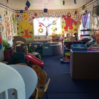 Playroom with colorful decorations and toys