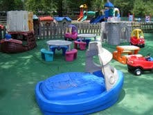 Playground with various play structures and toys