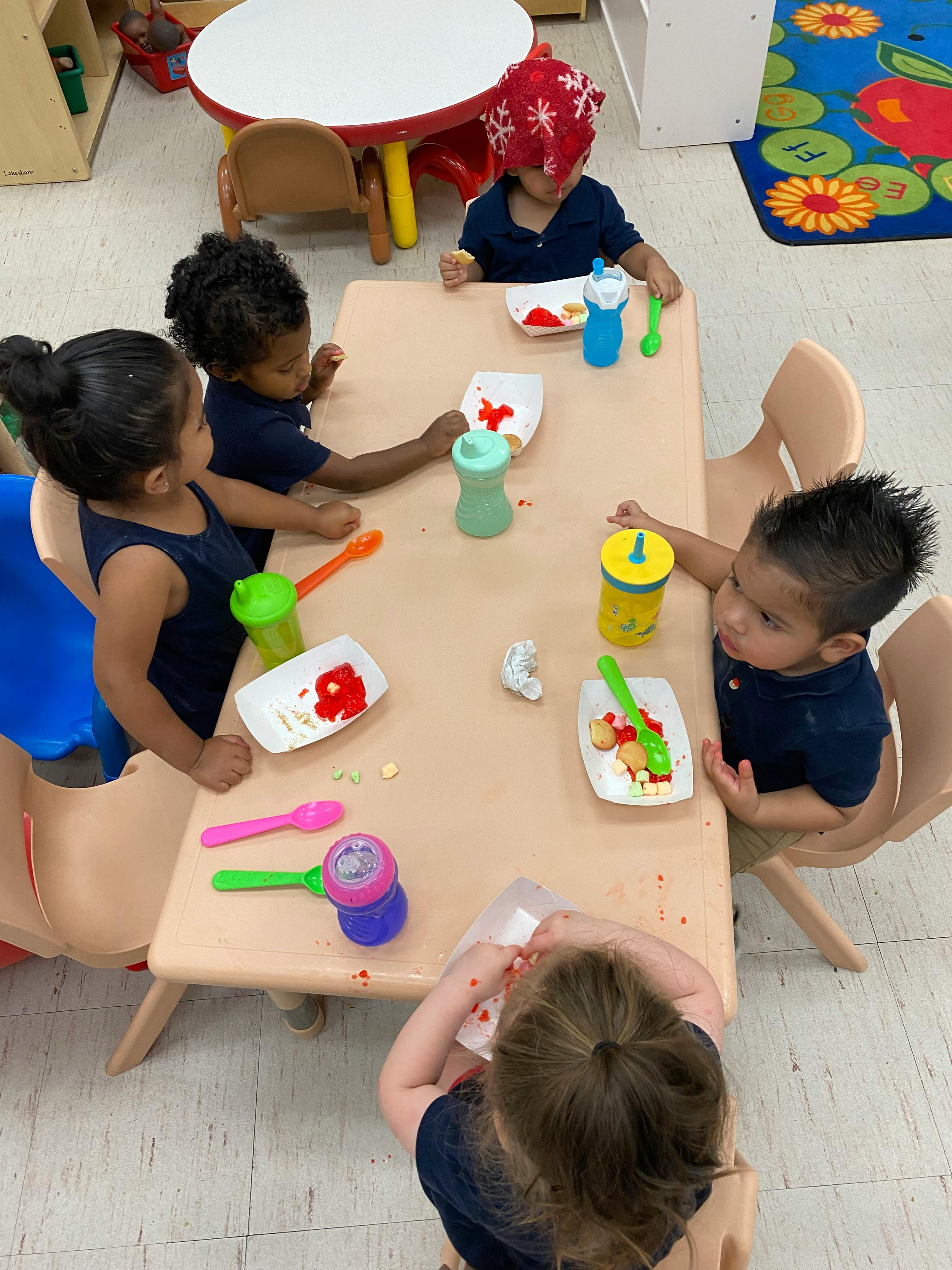 Children eating at a table