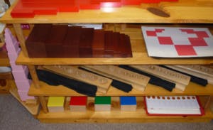 Shelves with various educational materials