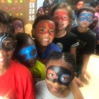 Children with painted faces