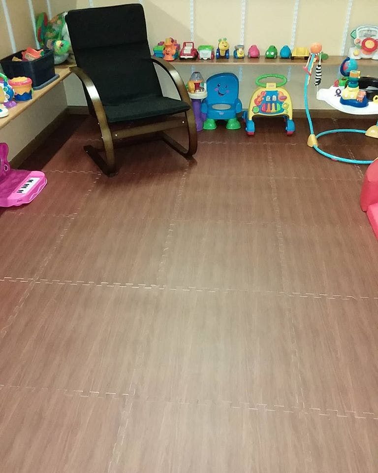 Rocking chair and children's toys in a room