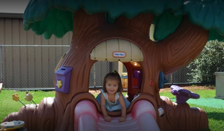 Child on a play structure