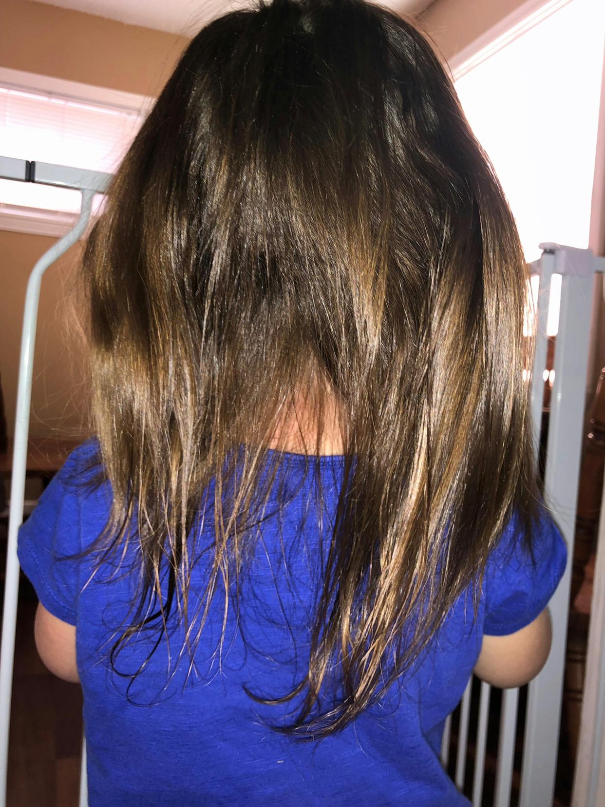 Teacher cutting 3 year old hair!!! Winnie