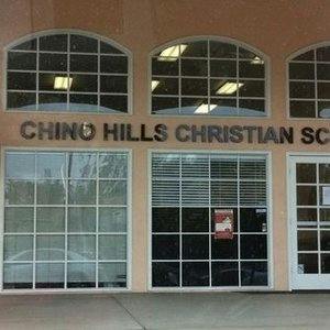 Building exterior with windows and "CHINO HILLS CHRISTIAN SCHOOL" text