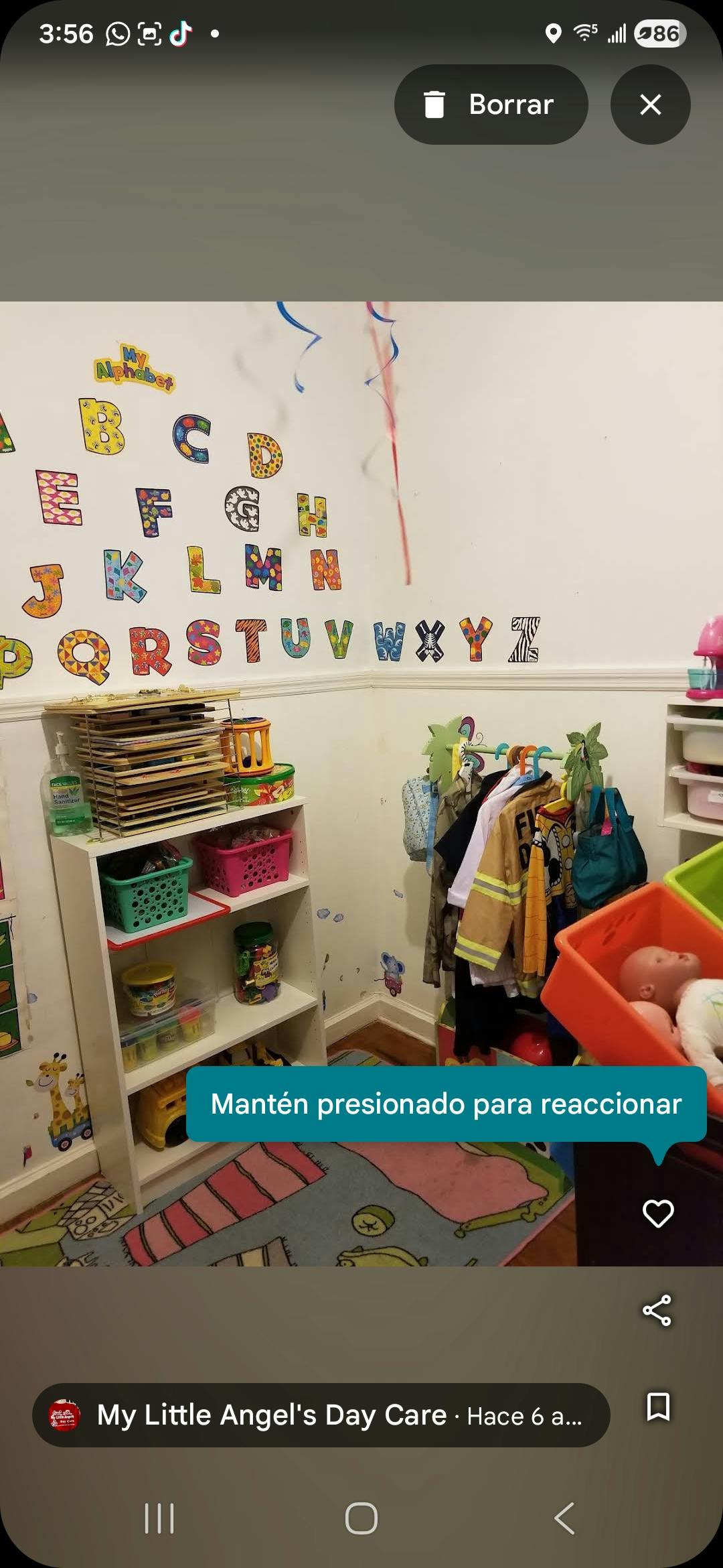Classroom wall decorated with large alphabet letters