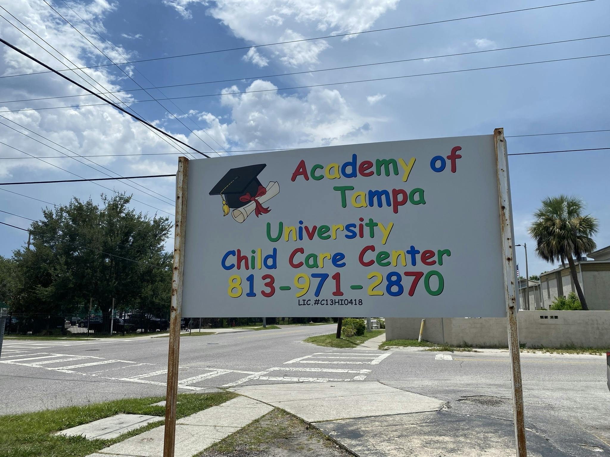 Sign for Academy of Tampa University Child Care Center
