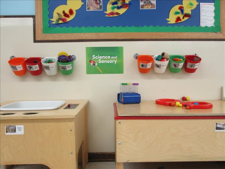 Classroom wall with 
