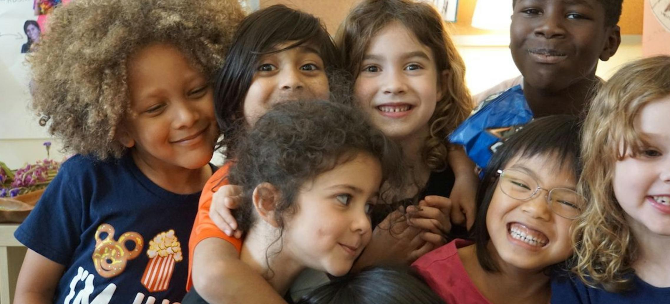 Group of children posing together