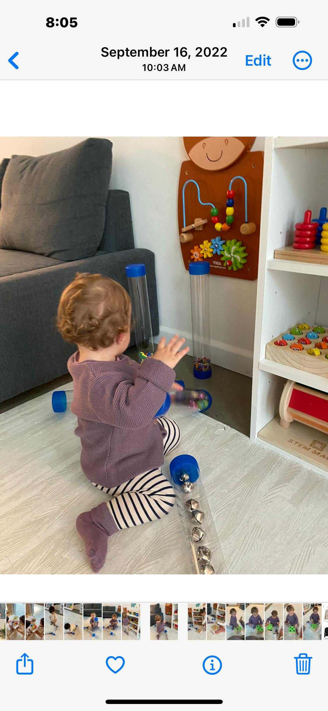 Child sitting on the floor playing with toys