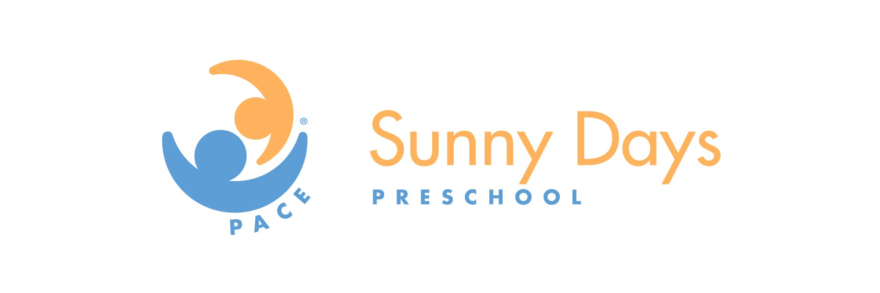 Sunny Days Preschool logo with abstract figures and text elements