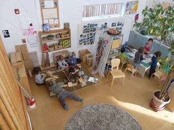 Children and adults in a classroom