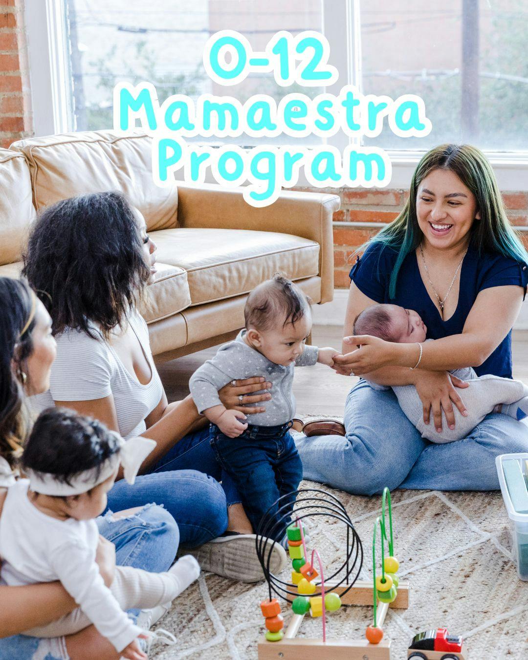 Adults and children sitting on the floor with toys