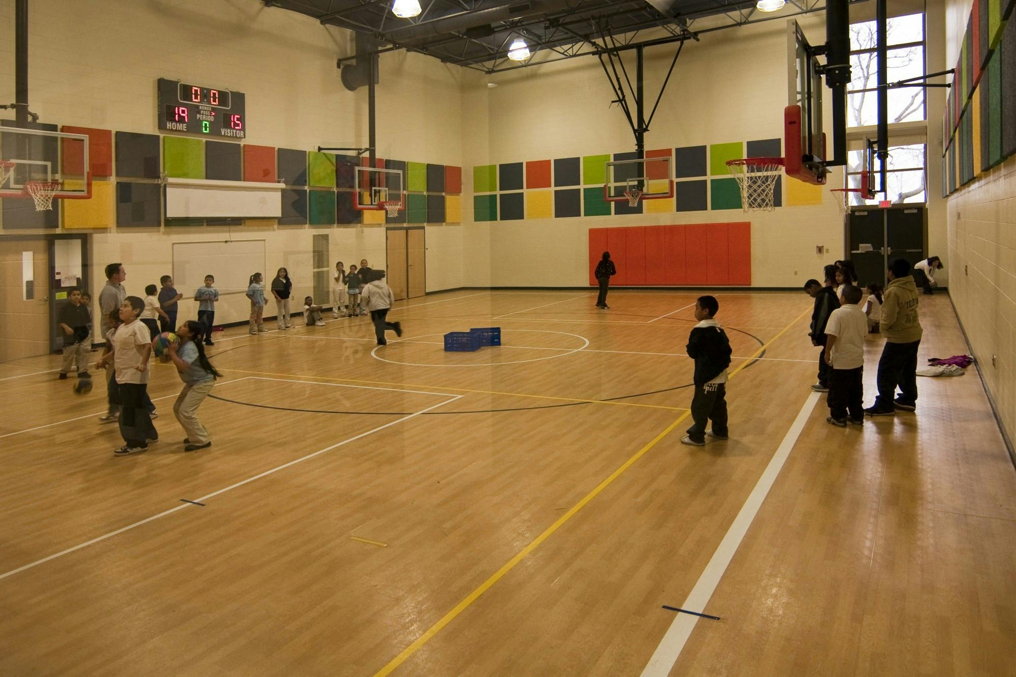 People in a gymnasium