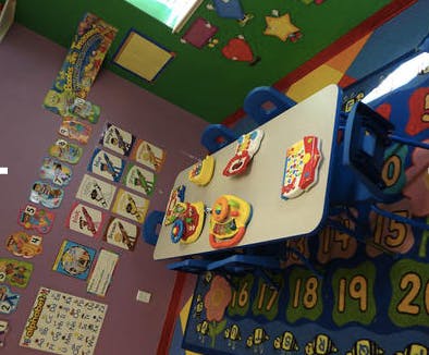 Playroom with colorful toys and decorations