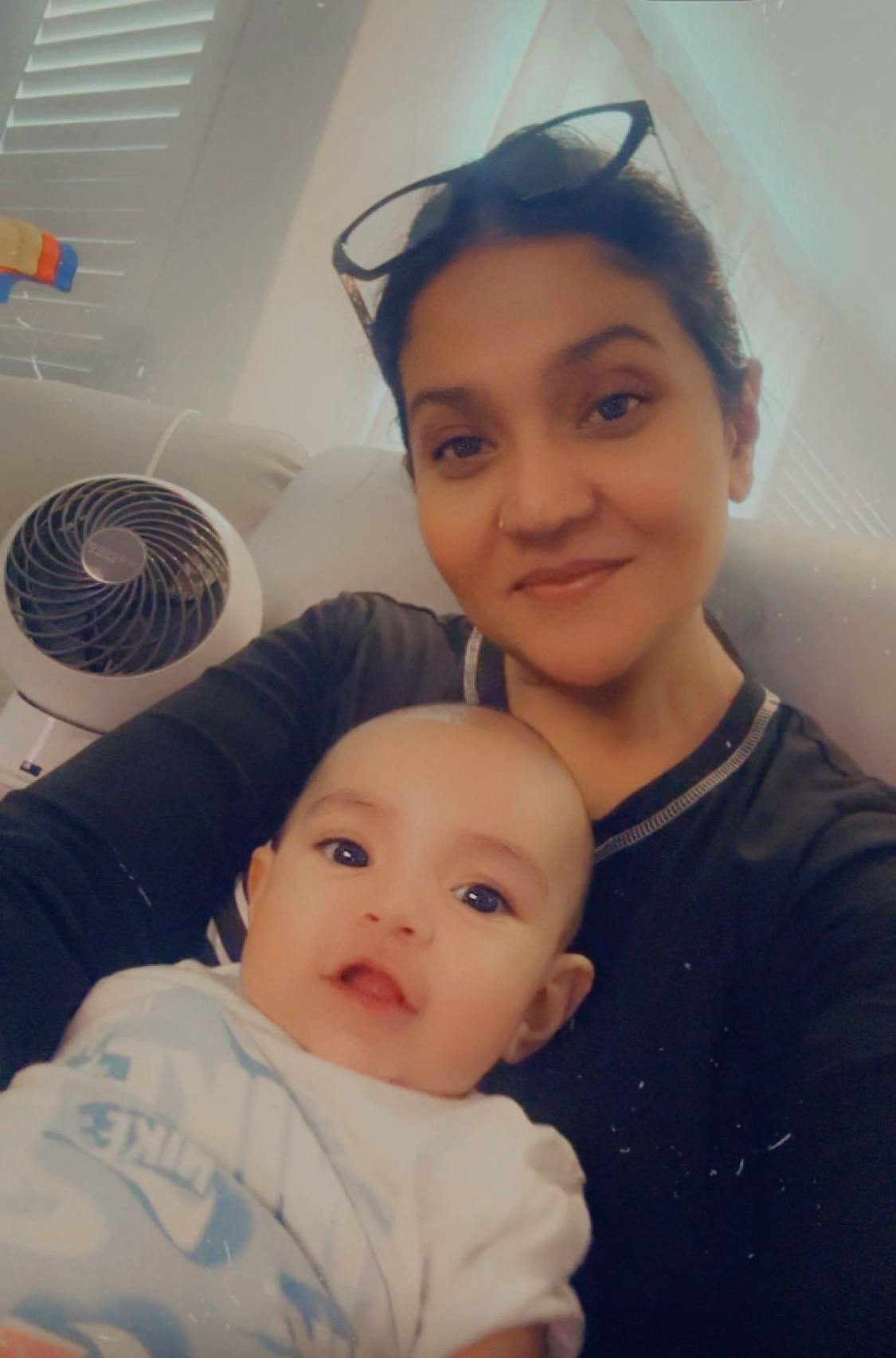 Adult holding a child