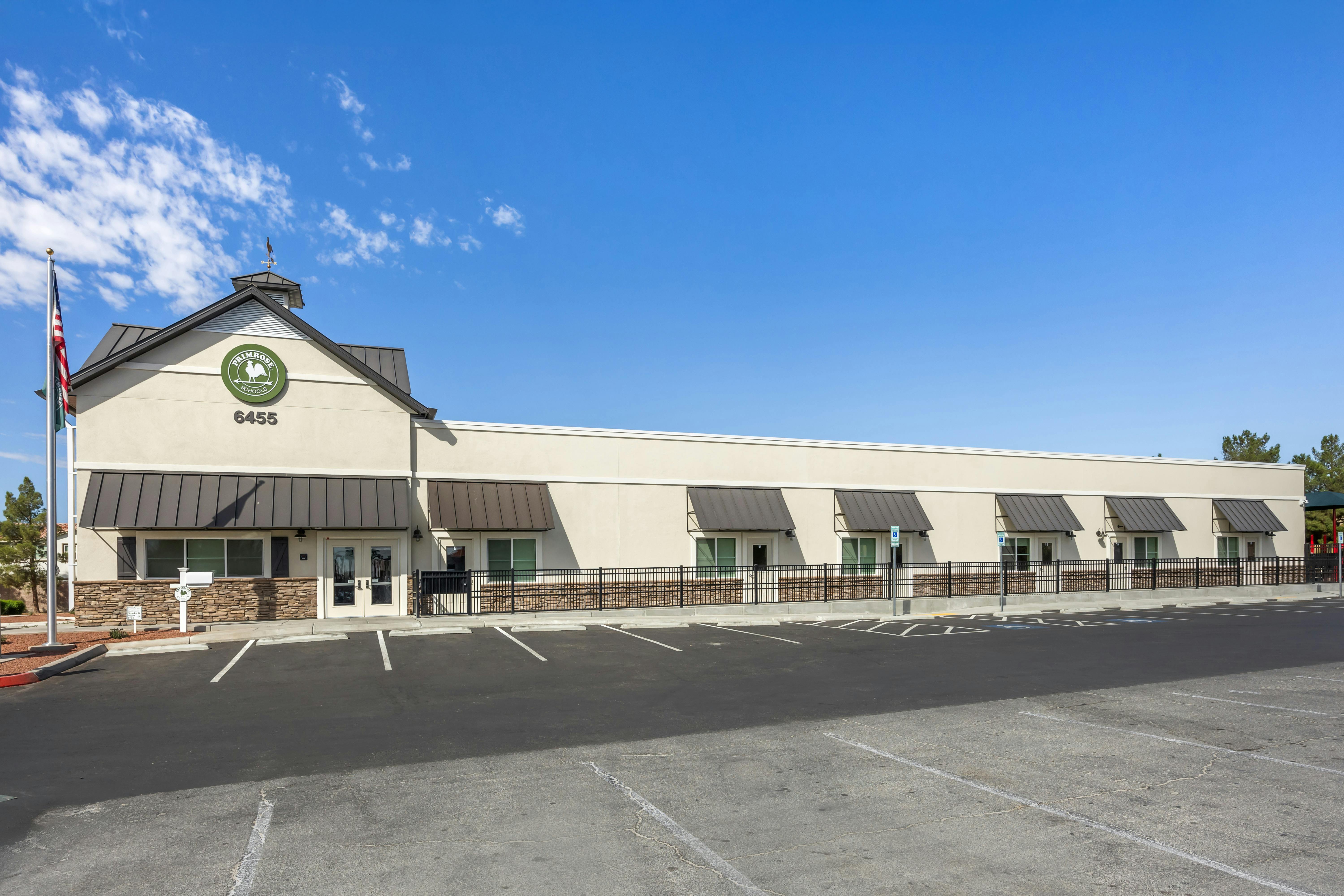 Primrose Schools building exterior with large parking lot