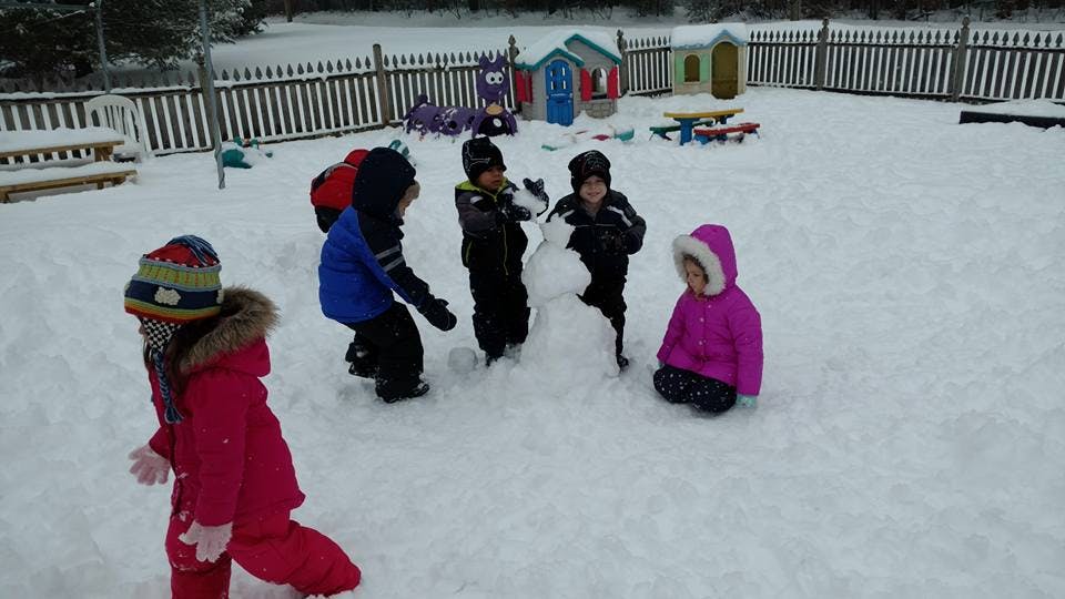Children playing in the snow