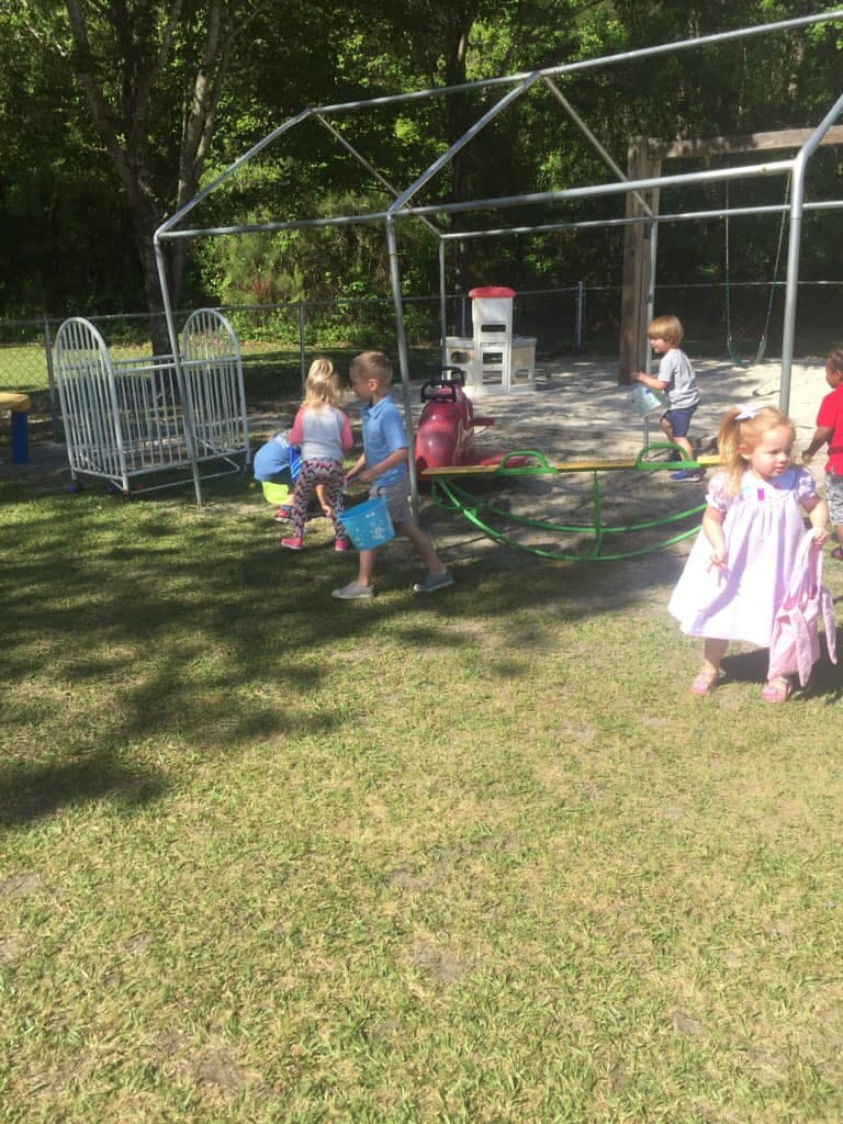 Children playing outdoors on a sunny day