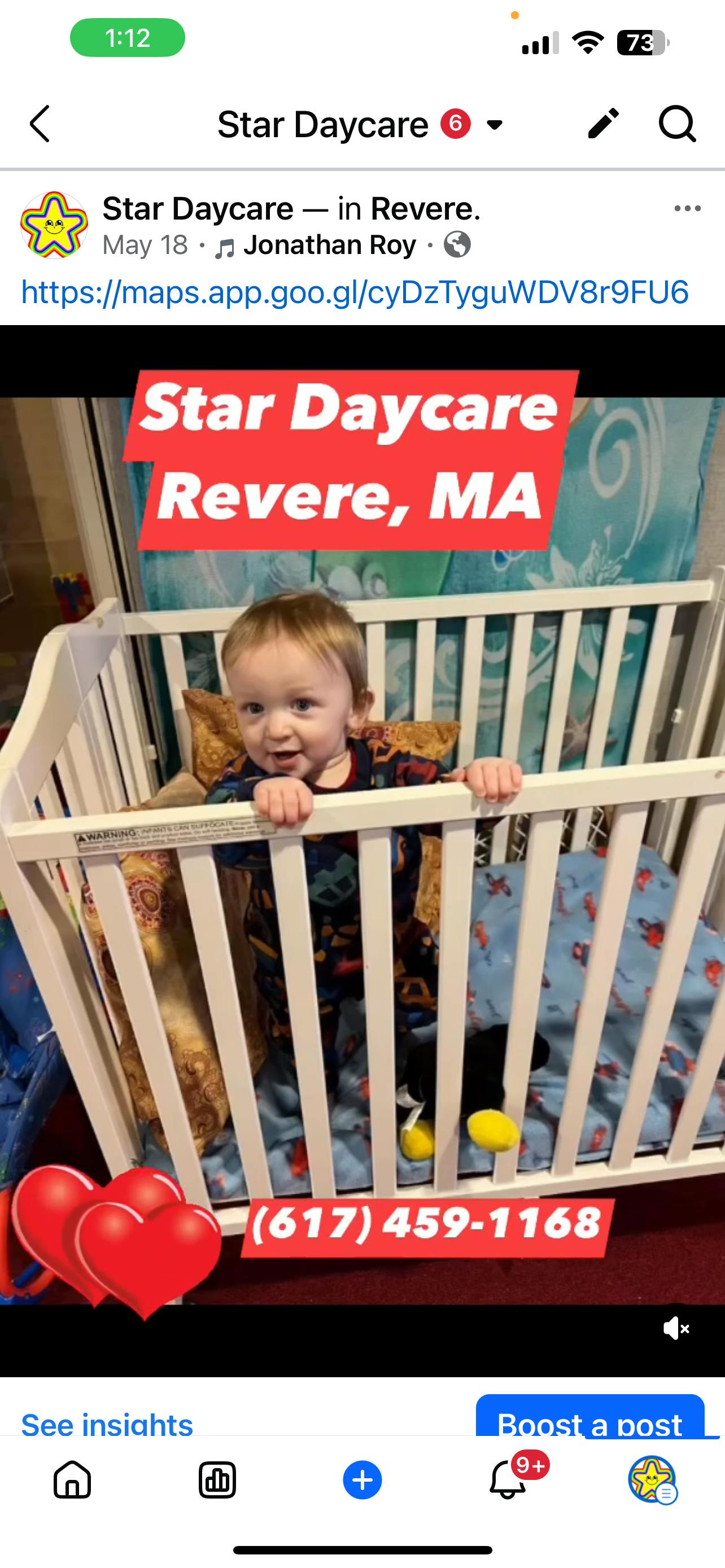 Child standing in a crib