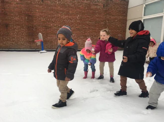 Children playing in snow