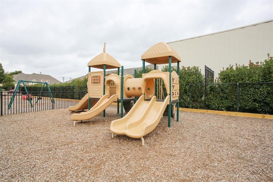 Playground with slides and swings