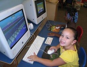 Child using a computer