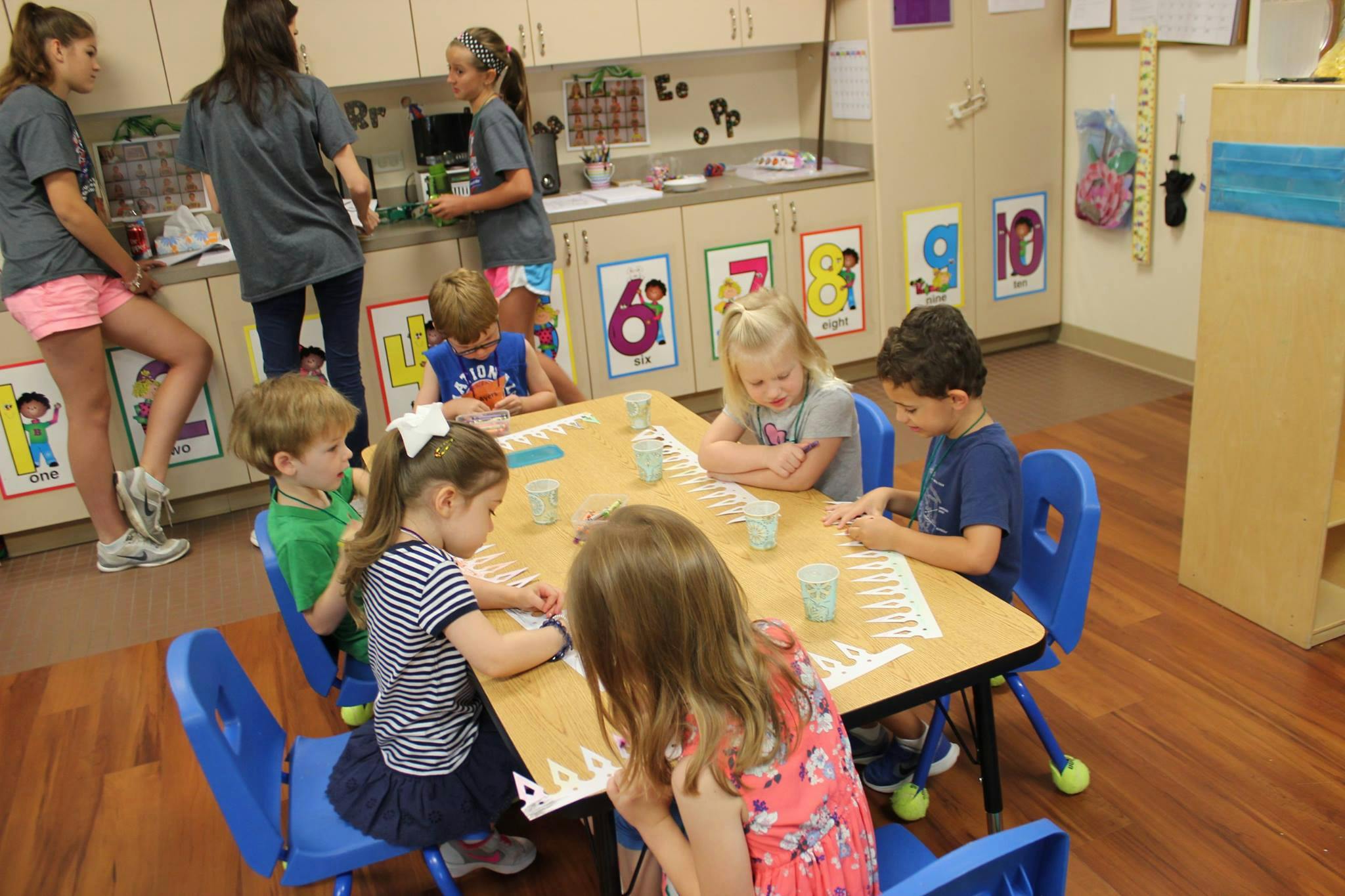 Children and adults in a classroom