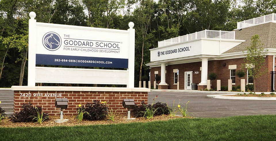 The Goddard School sign and building exterior