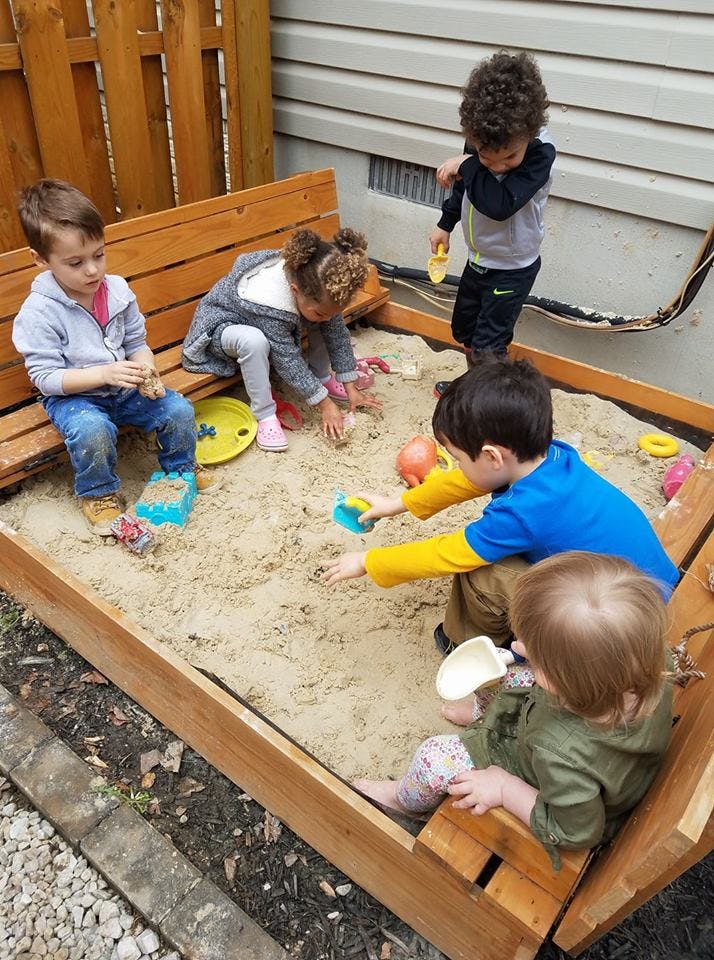 Children playing in a sandbox
