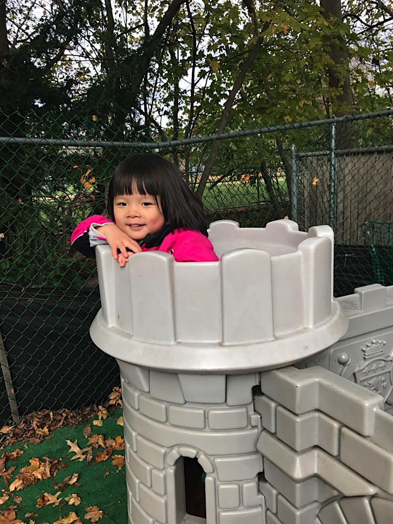 Child in a play castle