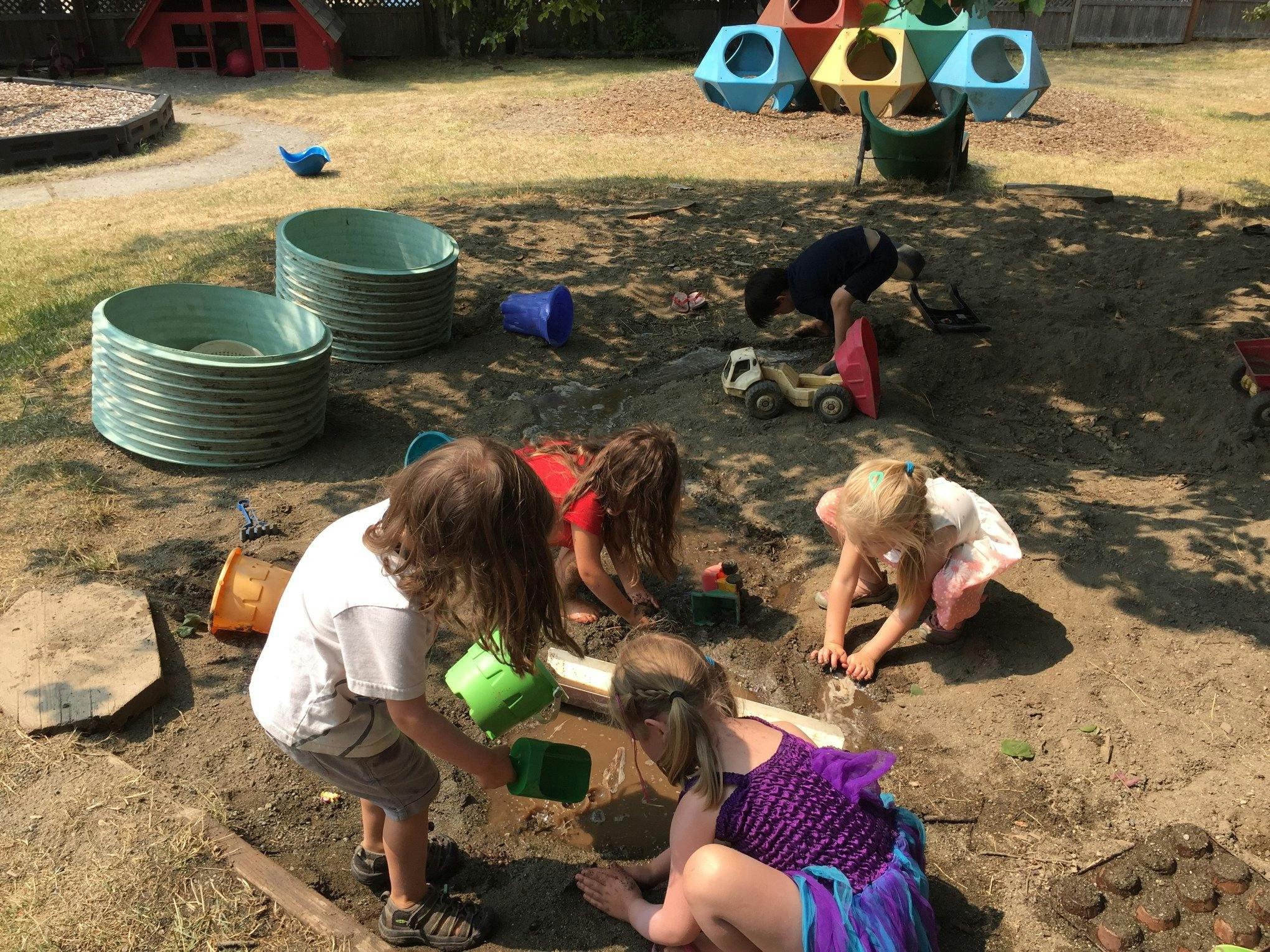 Children playing in a sandbox