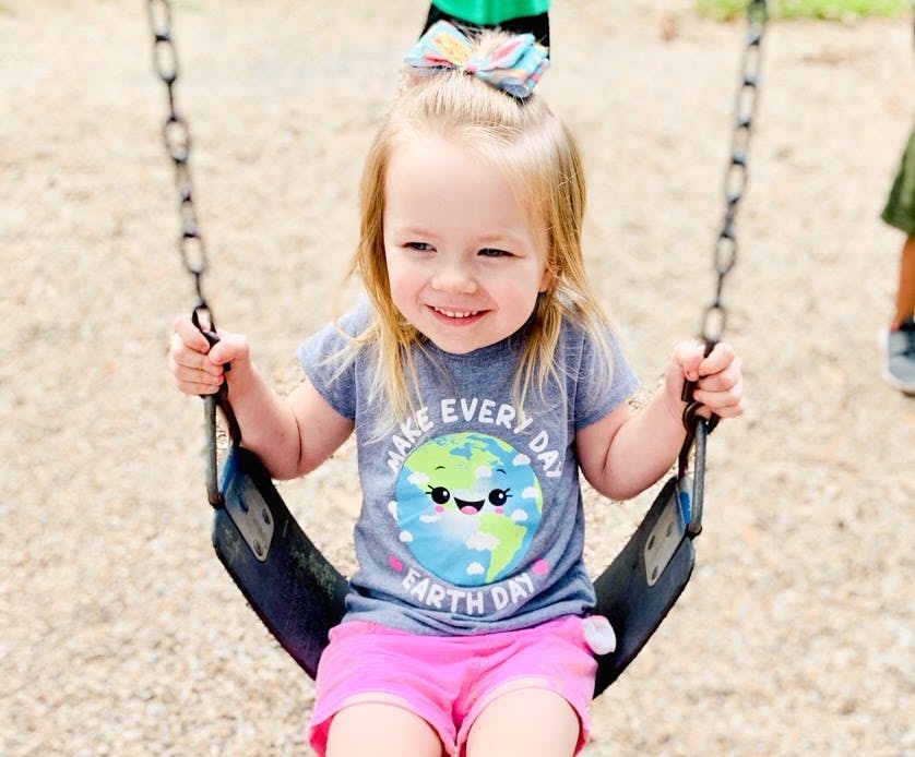 Child on a swing