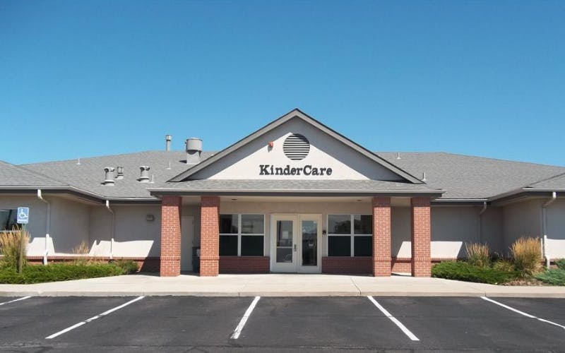 KinderCare building entrance from a parking lot