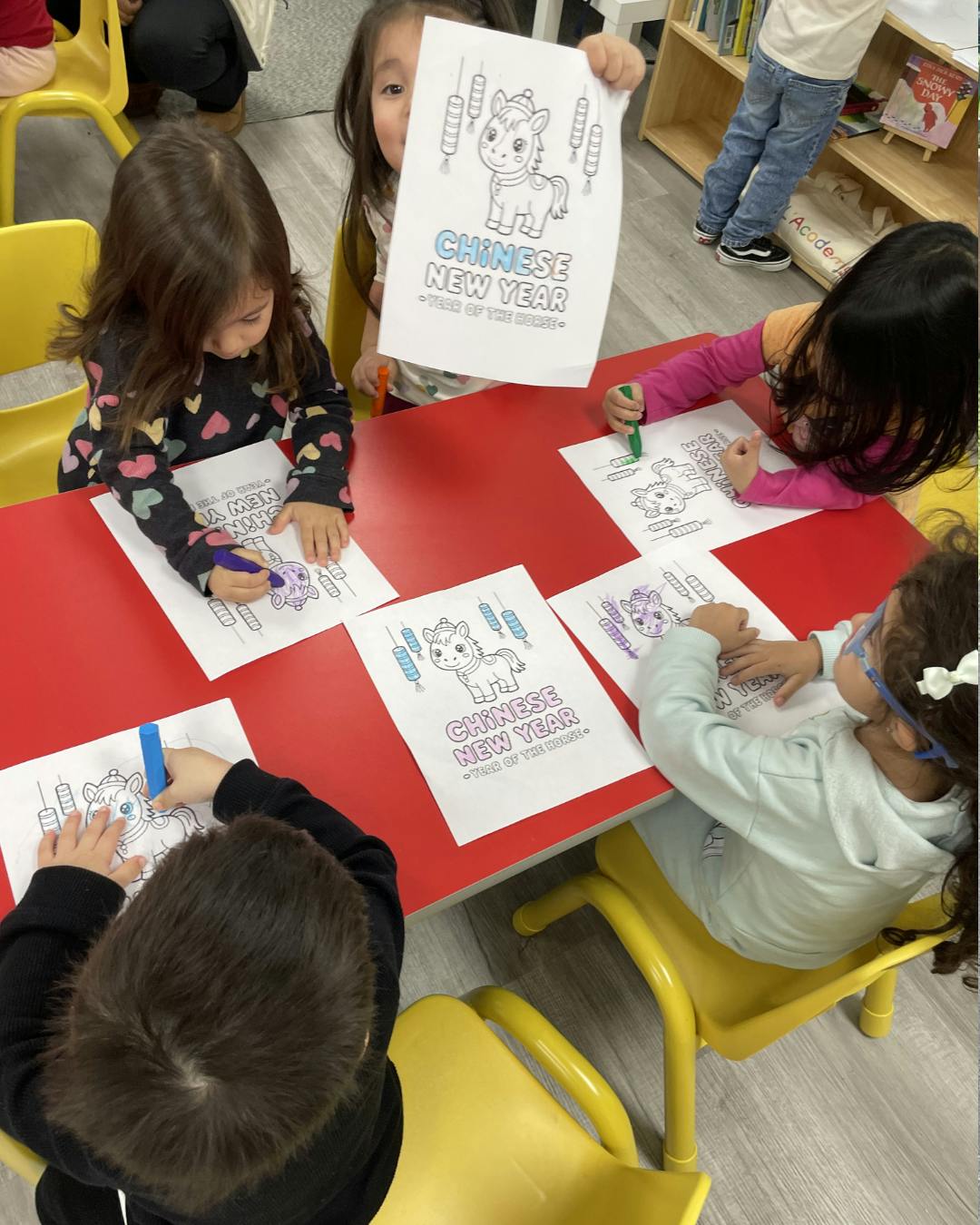Children coloring Chinese New Year "Year of the Horse" pictures