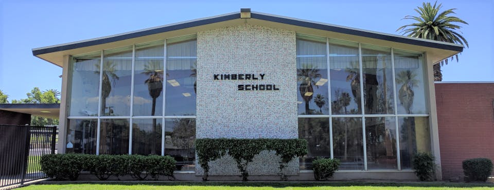 Kimberly School building with large windows