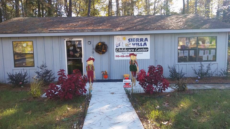 Sierra Villa Childcare Center building exterior with sign